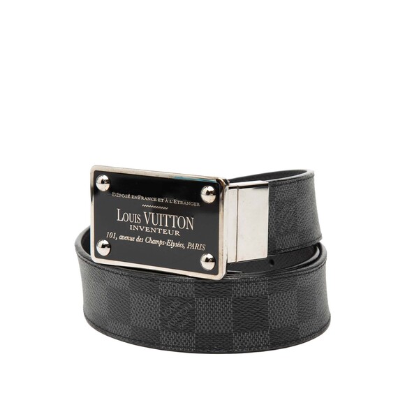 Pre-Loved Louis Vuitton Damier Graphite Inventeur Reversible Belt - Picture 2 of 6